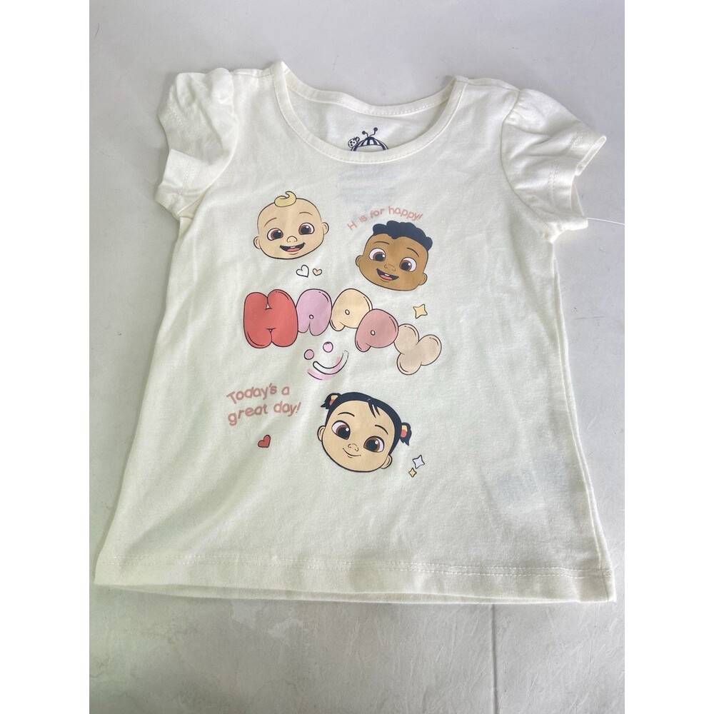 Cocomelon JJ Cece Cody Happy Short Sleeve T-Shirt Top Toddler Girls Size 3T